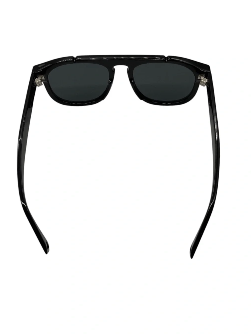 FENDI BLACK RECTANGLE ACETATE SUNGLASSES